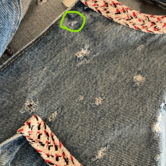 Sandro Distressed Short-Sleeve Denim Jacket - Picture 13 of 15